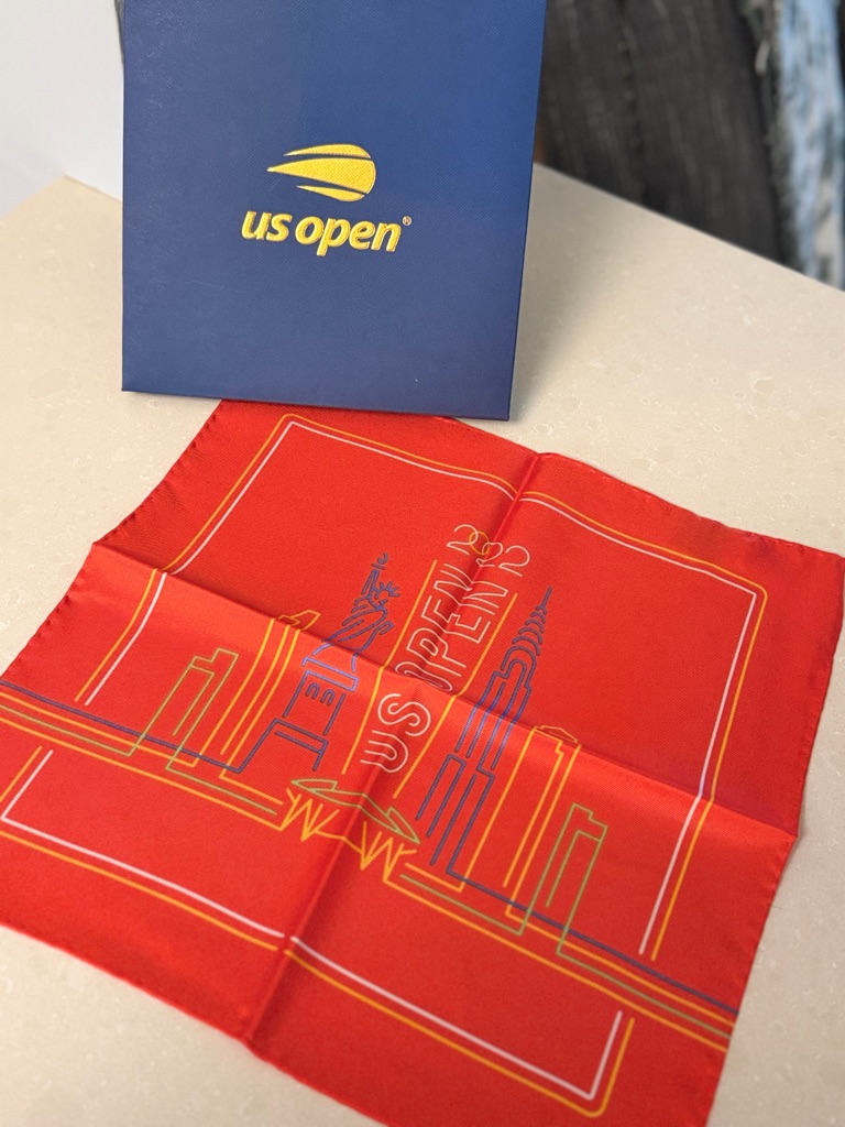 Us Open Red Silk Pocket Square  Handkerchief